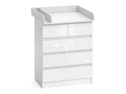 Wickelkommode branco/branco brilhante 80x76x110.2 emma
