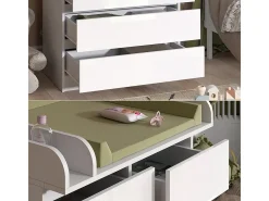 Wickelkommode branco/branco brilhante 80x76x110.2 emma
