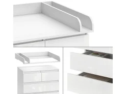 Wickelkommode branco/branco brilhante 80x76x110.2 emma