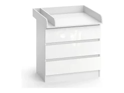 Wickelkommode branco/branco brilhante 80x76x87 emma