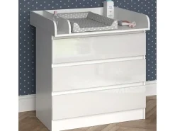 Wickelkommode branco/branco brilhante 80x76x87 emma