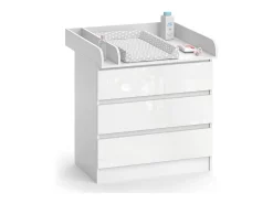 Wickelkommode branco/branco brilhante 80x76x87 emma
