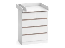 Wickelkommode branco/sonoma 80x76x110.2 emma