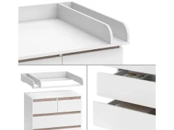 Wickelkommode branco/sonoma 80x76x110.2 emma