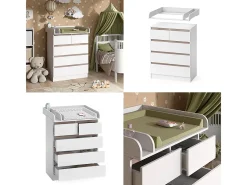 Wickelkommode branco/sonoma 80x76x110.2 emma