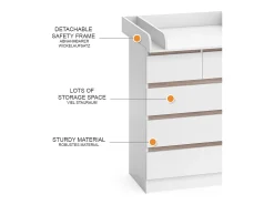 Wickelkommode branco/sonoma 80x76x110.2 emma