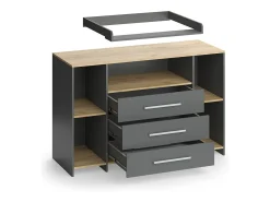 Wickelkommode carvalho antracite/goldkraft 143.2x53.1x93 oskar