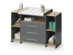 Wickelkommode carvalho antracite/goldkraft 143.2x53.1x93 oskar