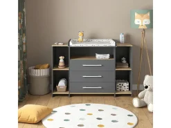 Wickelkommode carvalho antracite/goldkraft 143.2x53.1x93 oskar