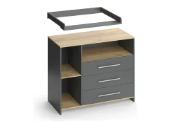 Wickelkommode carvalho antracite/goldkraft 113x53.1x93 oskar
