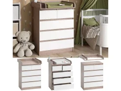 Wickelkommode sonoma/branco 80x76x110.2 emma