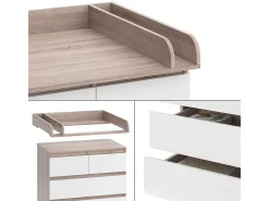 Wickelkommode sonoma/branco 80x76x110.2 emma