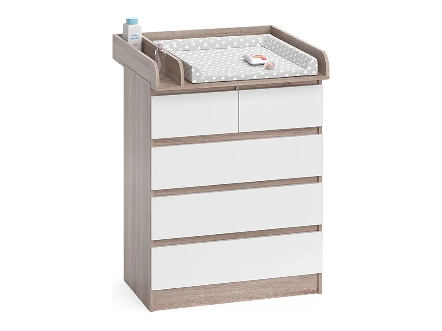Wickelkommode sonoma/branco 80x76x110.2 emma