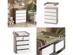 Wickelkommode sonoma/branco 80x76x110.2 emma