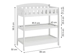 Wickeltisch branco 89x50x99.5 nesty
