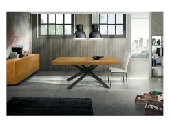 160x90 cm - 260x90 cm mesa extensível folheada a carvalho nodoso - ARGENTARIO
