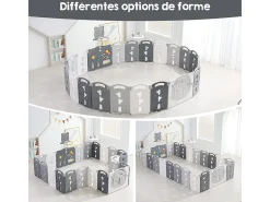 Yoleo grande parque dobrável dobrável dobrável, 20+2 painéis modulares de plástico ecológico, com cesto de basquete, 230x230x60cm