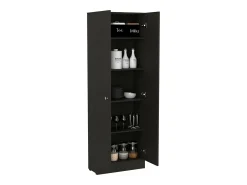 Z 60 Armário multifunções com duas portas e prateleiras interiores , 180.59 cm X 59.94 cm X 29.97 cm , Preto