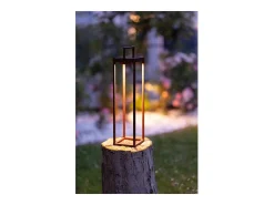 Zafferano - Lanterna Solar de 2 LEDs, 37,3 cm - Luminária de parede e mesa de 2 W com sensor crepuscular - Verde-sálvia