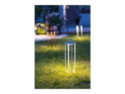 Zafferano - Lanterna Solar de 2 LEDs, 37,3 cm - Luminária de parede e mesa de 2 W com sensor crepuscular - Verde-sálvia