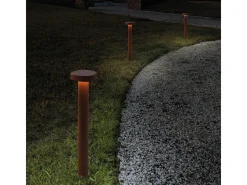 Zafferano Ciottolo - Balizador LED para exterior IP54 7W 3000K design moderno em alumínio para jardins e caminhos - 70 cm Corten