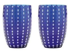 Zafferano Perle Glass cores misturadas 1 - Vidro colorido soprado, 32 cl, feito à mão - Conjunto de 6 copos artesanais para água ou coquetéis