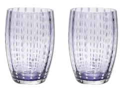 Zafferano Perle Glass cores misturadas 2 - Vidro colorido soprado, 32 cl, feito à mão - Conjunto de 6 copos artesanais para água ou coquetéis