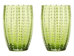 Zafferano Perle Glass cores misturadas 2 - Vidro colorido soprado, 32 cl, feito à mão - Conjunto de 6 copos artesanais para água ou coquetéis