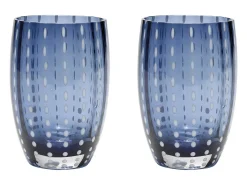 Zafferano Perle Glass cores misturadas 2 - Vidro colorido soprado, 32 cl, feito à mão - Conjunto de 6 copos artesanais para água ou coquetéis