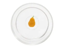 Zafferano Teca Frutta - 6 copos de vidro borossilicato 35cl em formato de pera, fundo duplo, decorados à mão, laváveis