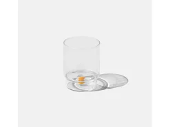 Zafferano Teca Frutta - 6 copos de vidro borossilicato 35cl em formato de pera, fundo duplo, decorados à mão, laváveis