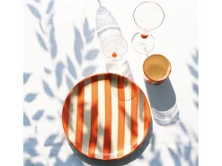 Zafferano Teca Frutta - Conjunto de 6 copos de vidro borossilicato com laranja - Copo de 35 cl com fundo duplo, decorado à mão e facilmente lavável