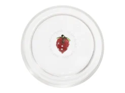 Zafferano Teca Frutta - Conjunto de 6 copos de vidro borossilicato com morango - Copo de 35 cl com fundo duplo, decorado à mão e fácil de lavar