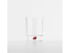 Zafferano Teca Frutta - Conjunto de 6 copos de vidro borossilicato com morango - Copo de 35 cl com fundo duplo, decorado à mão e fácil de lavar