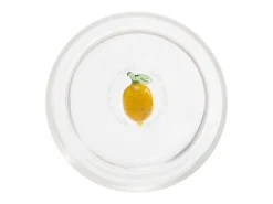 Zafferano Teca Frutta - Conjunto de 6 copos de vidro borossilicato com limão - Copo de 35 cl com fundo duplo, decorado à mão e fácil de lavar