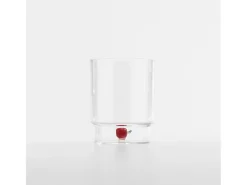 Zafferano Teca Frutta - Conjunto de 6 copos de vidro borossilicato com maçã - Copo de 35 cl com fundo duplo, decorado à mão e facilmente lavável