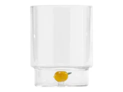 Zafferano Teca Frutta Mix - Conjunto de 6 copos de vidro borossilicato com frutas - Copo de 35 cl com fundo duplo, decorado à mão e fácil de lavar