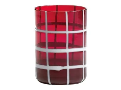 Zafferano Twiddle - Conjunto de 6 copos de vidro soprado colorido, 35 cl - Copos artesanais com decoração branca, laváveis ​​na máquina de lavar louça