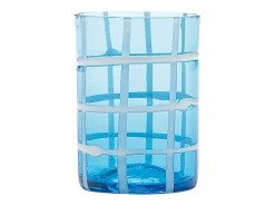 Zafferano Twiddle - Conjunto de 6 copos de vidro soprado colorido, 35 cl - Copos artesanais com decoração branca, laváveis ​​na máquina de lavar louça