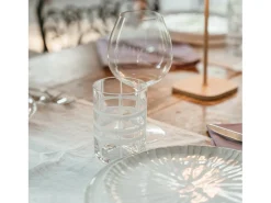 Zafferano Twiddle - Conjunto com 6 copos de vidro soprado transparente 35cl, decoração branca, artesanais, laváveis na máquina